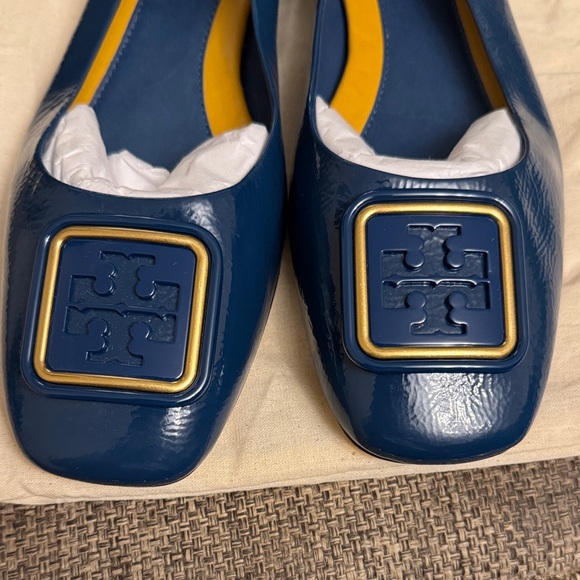 Tory Burch Navy Blue Georgia Ballet Jeans Flats size 10M - Picture 3 of 6